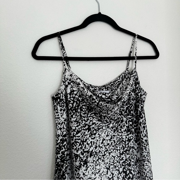 Calvin Klein Satin Midi Dress Black White Spaghetti Straps Size 2 Women’s - Picture 2 of 11